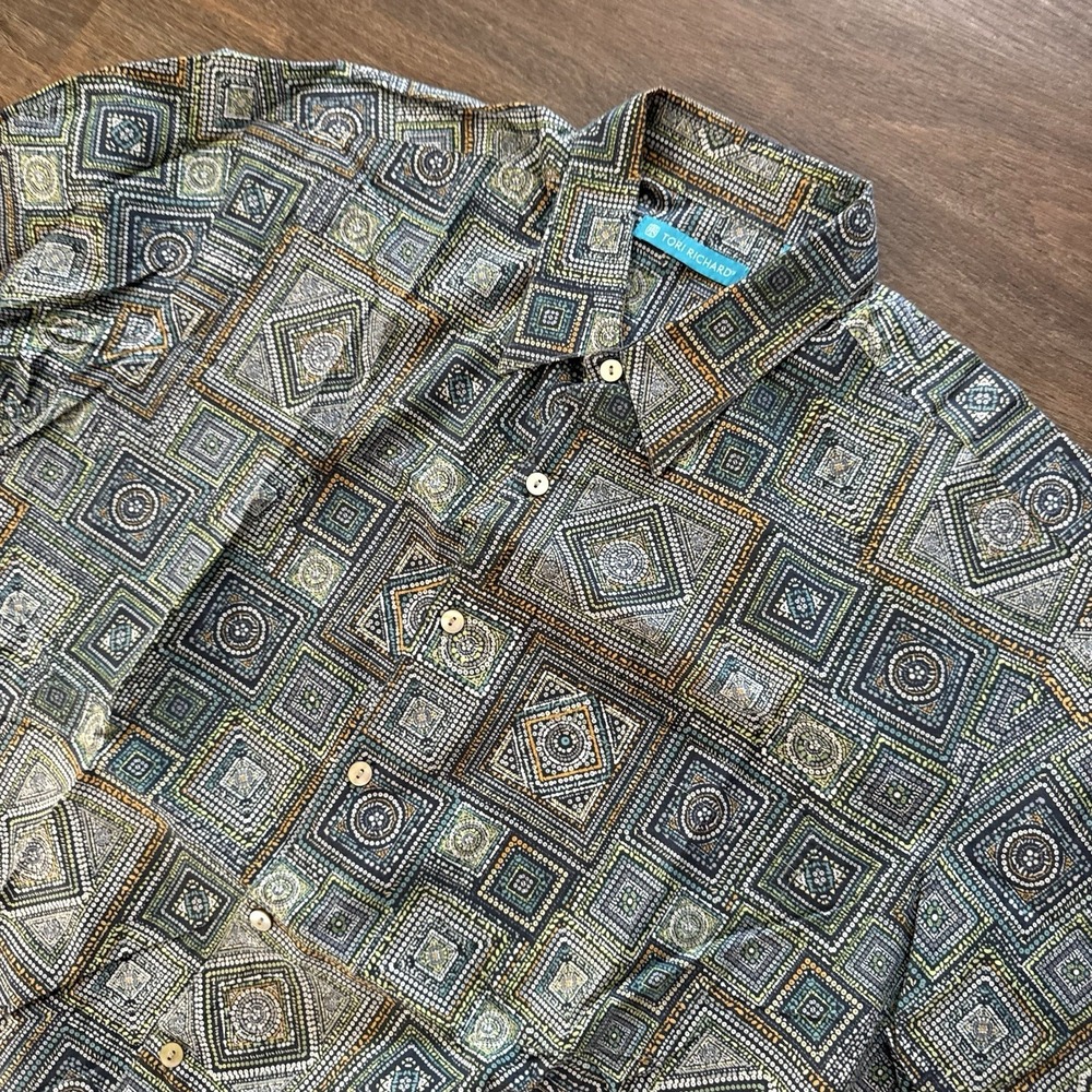 Tori Richard Hawaiian‎ Button Up Shirt Mens Sz L Grandpacore Multicolor